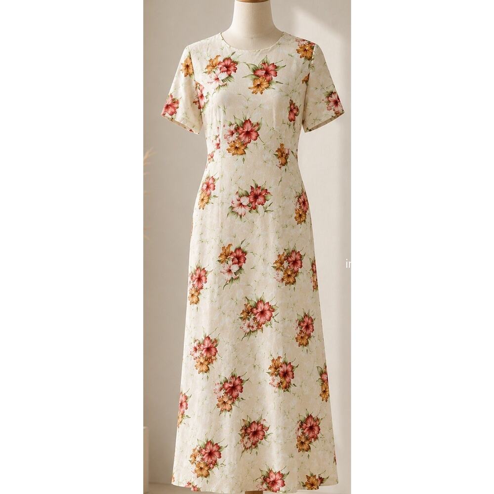 VtG Liz Claiborne First Issue Hawaiian Dress 18 Plus Rayon Hibiscus Floral